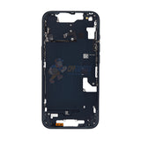 iPhone 14 MidFrame Housing with PowerVolume Button and Back Glass with Steel Plate and Wireless Charge Flex Cable - Black