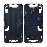 iPhone 14 MidFrame Housing with PowerVolume Button and Back Glass with Steel Plate and Wireless Charge Flex Cable - Black