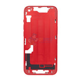 iPhone 14 MidFrame Housing with PowerVolume Button and Back Glass with Steel Plate and Wireless Charge Flex Cable - Red