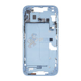 iPhone 14 Plus MidFrame Housing with PowerVolume Button and Back Glass with Steel Plate and Wireless Charge Flex Cable - Blue