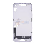 iPhone 14 Plus MidFrame Housing with PowerVolume Button and Back Glass with Steel Plate and Wireless Charge Flex Cable - Purple