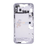 iPhone 14 Plus MidFrame Housing with PowerVolume Button and Back Glass with Steel Plate and Wireless Charge Flex Cable - Purple