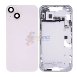 iPhone 14 Plus Mid-Frame Housing with Power/Volume Button and Back Glass with Steel Plate and Wireless Charge Flex Cable - Purple