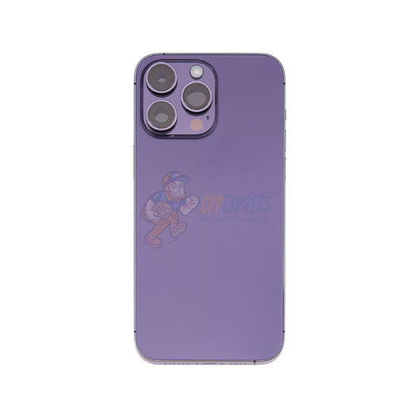 iPhone 14 Pro Max Battery Back Door Perfect Fit Premium Back Cover Case Housing Includes Power, Volume and Wireless Charge Flex Cable - Purple