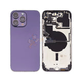 iPhone 14 Pro Max Battery Back Door Perfect Fit Premium Back Cover Case Housing Includes Power, Volume and Wireless Charge Flex Cable - Purple