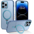 iPhone 14 Pro Max Shockproof Magnetic Case With Invisible Stand Holder Blue