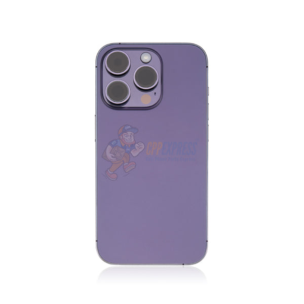 iPhone 14 Pro Battery Back Door Perfect Fit Premium Back Cover Case Housing Includes Power, Volume and Wireless Charge Flex Cable - Purple