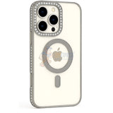 iPhone 16 Pro Shockproof Clear Luxury Magnetic Diamond Glitter Case