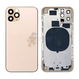 iPhone 11 Pro Back Door Glass Housing with Pre-installed Small Parts Premium - Gold