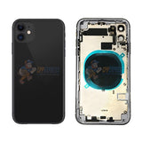 iPhone 11 Back Door Glass Housing with Pre-installed Small Parts Premium - Black