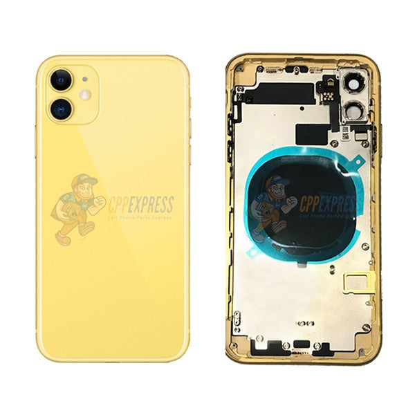 iPhone 11 Back Door Glass Housing with Pre-installed Small Parts Premium - Yellow