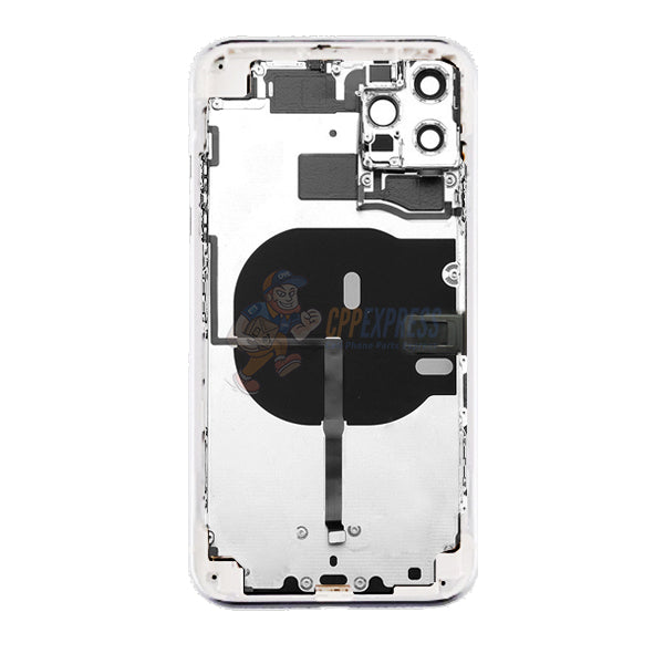 iPhone 11 Pro Max Back Door Glass Housing with Pre-installed Small Parts Premium - White