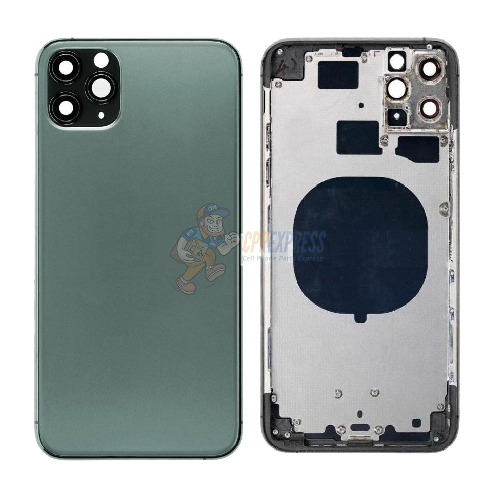 iPhone 11 Pro Max Back Door Glass Housing with Pre-installed Small Parts Premium - Green