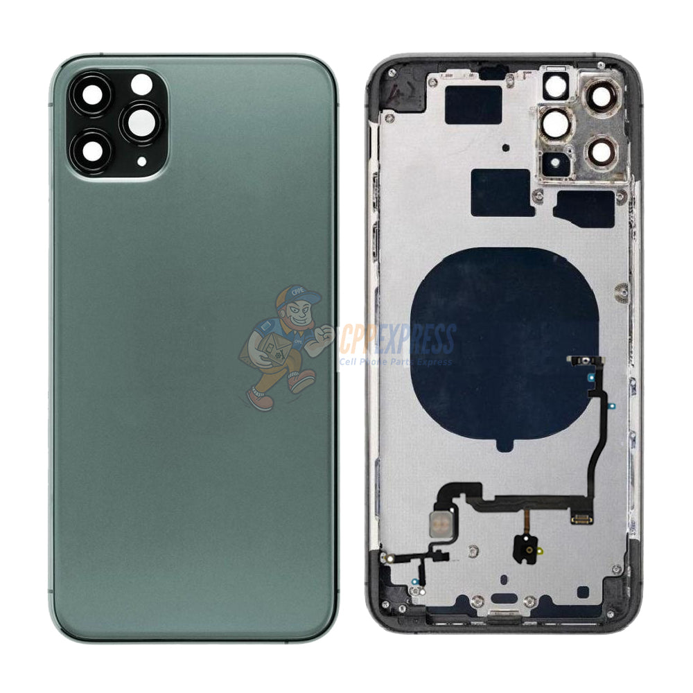 iPhone 11 Pro Back Door Glass Housing with Pre-installed Small Parts Premium - Green