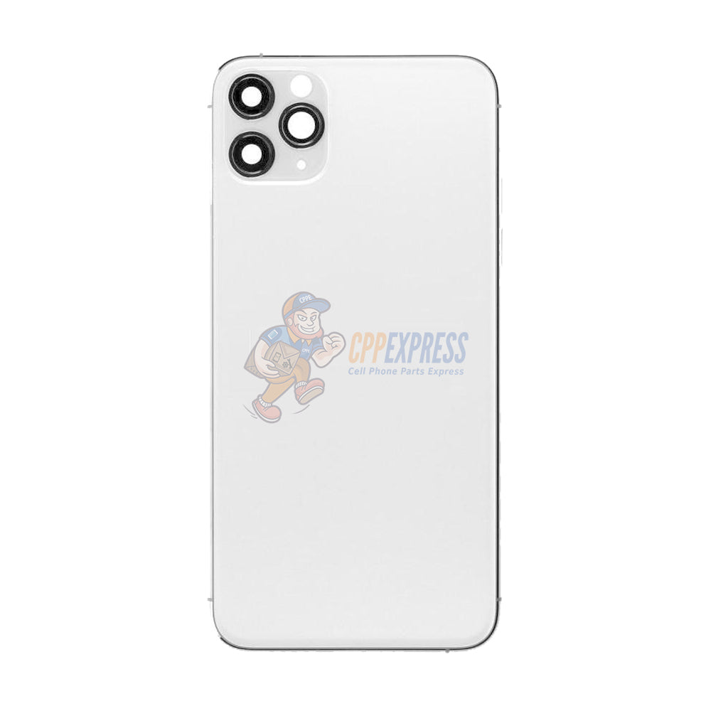 iPhone 11 Pro Back Door Glass Housing with Pre-installed Small Parts Premium - White