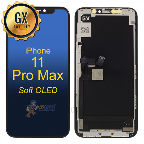 iPhone 11 Pro Max - Soft OLED Display Touch Screen Digitizer Assembly (GX) Black