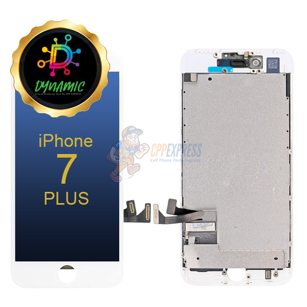 iPhone 7 Plus - Dynamic LCD Display Screen Touch Digitizer Assembly with Back Plate - White