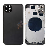 iPhone 11 Pro Back Door Glass Housing with Pre-installed Small Parts Premium - Black