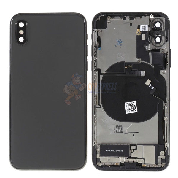 IPhone X Back Glass Housing Pre-Installed Parts - Premium - Black