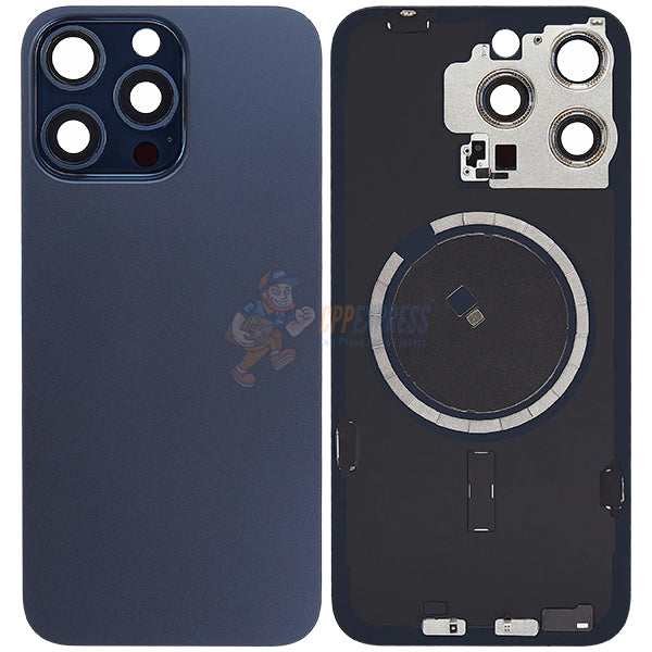 IPhone 15 Pro Max Battery Back Door Glass Perfect Fit Premium Back Cover Blue
