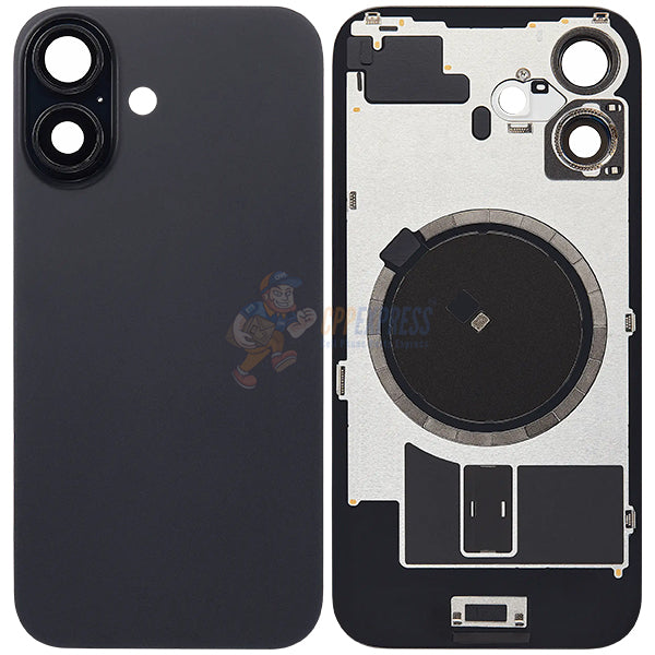 IPhone 16 Glass Battery Back Door Cover - Perfect Fit Premium Back Glass - Black