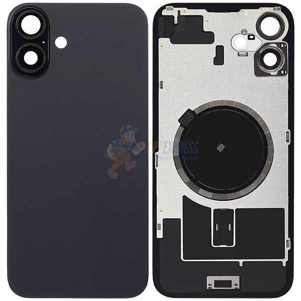 IPhone 16 Plus Glass Battery Back Door Cover - Perfect Fit Premium Back Glass - Black