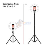 Iconic Home Studio 10-In LED Ring Light Media Station Tripod for Smartphone