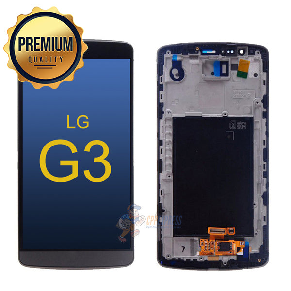 LG G3 Premium LCD and Assembly with Frame Black