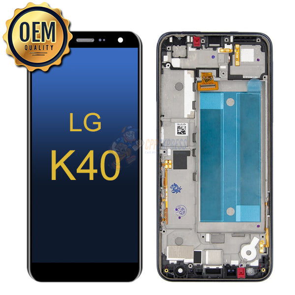 LG K40 LCD Display Touch Screen Digitizer Assembly With Frame - Black