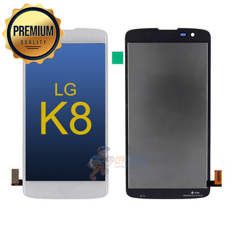 LG K8 Premium LCD and Assembly without Frame White