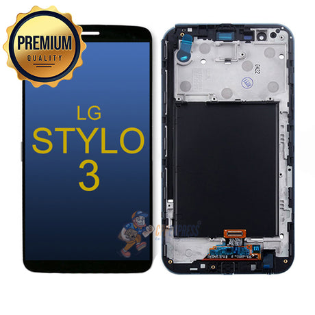 LG Stylo 3 Premium LCD and Assembly with Frame Black