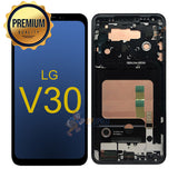 LG V30 Premium LCD Touch Screen Digitizer Assembly with Frame Black