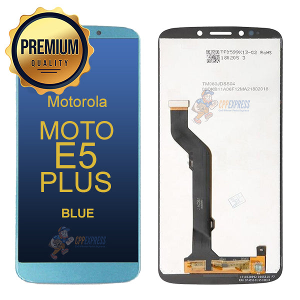 Motorola Moto E5 Plus LCD and Assembly Without Frame - Blue