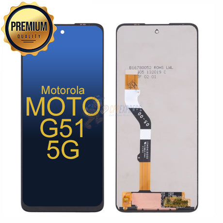 Motorola Moto G51 5G / G40 Fusion - LCD Touch Screen Digitizer Assembly Without Frame - Black
