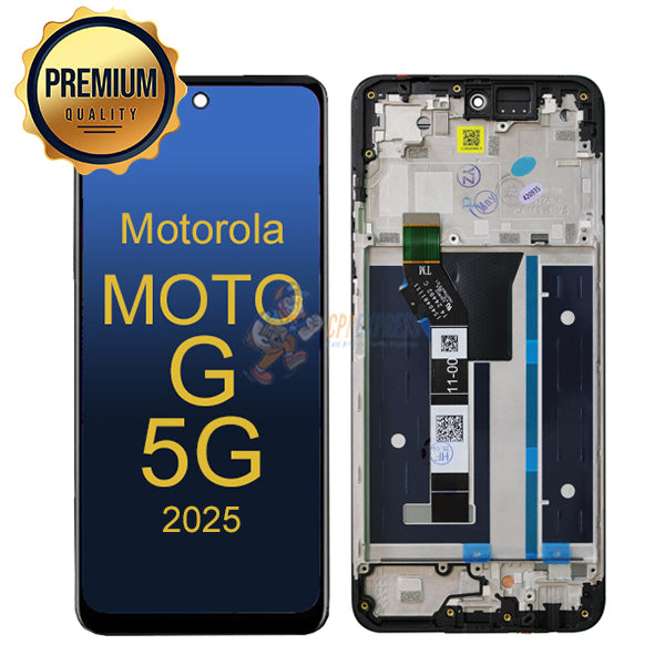Motorola Moto G 5G XT2513 (2025) - LCD Touch Screen Digitizer Assembly With Frame - Black (Copy)