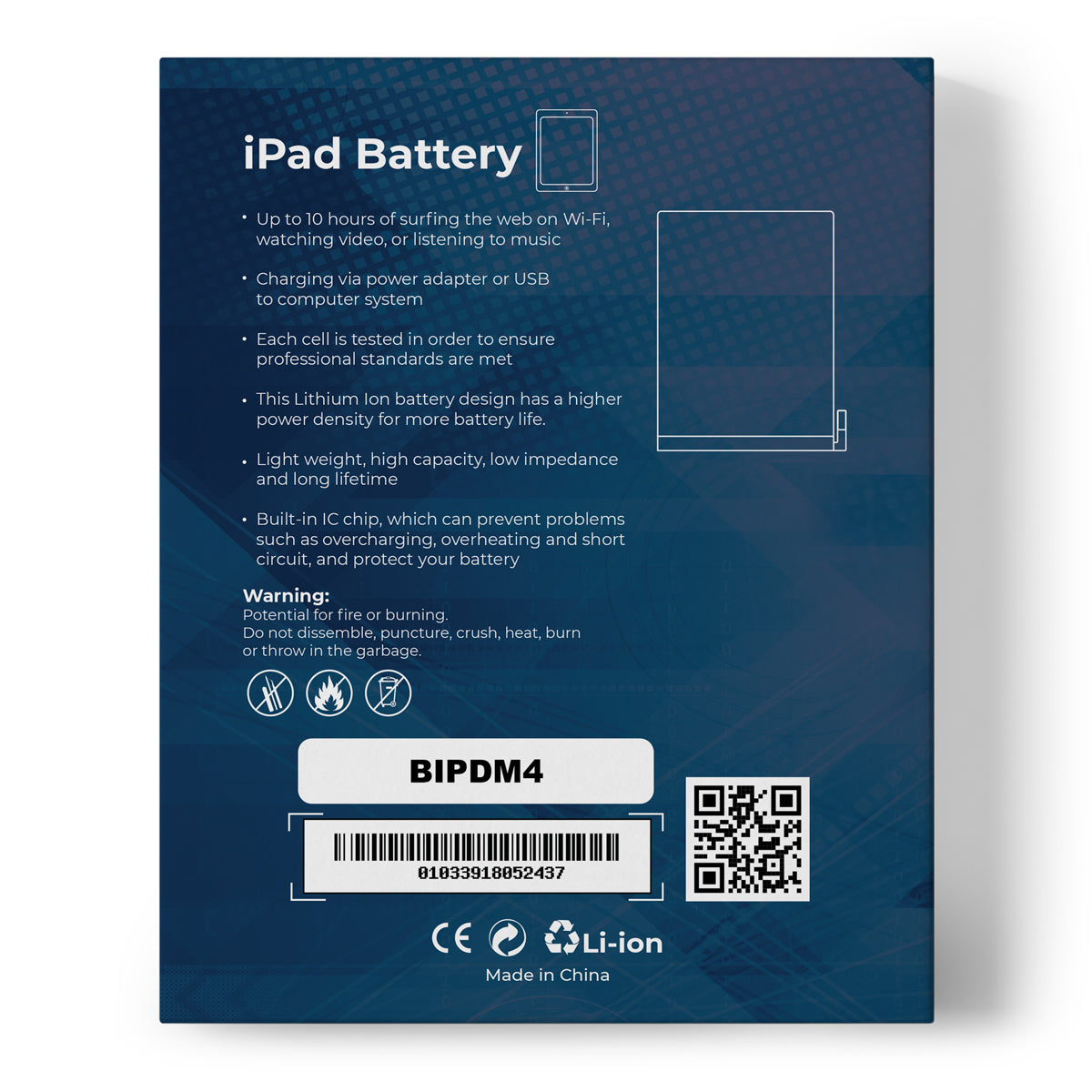 Premium Quality High Capacity Internal Battery Replacement - Compatible With iPad Model Mini 4 (CPPE PRO)