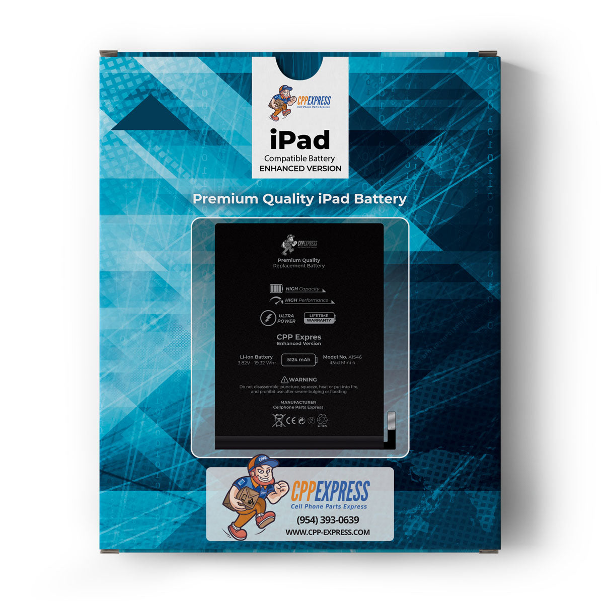 Premium Quality High Capacity Internal Battery Replacement - Compatible With iPad Model Mini 4 (CPPE PRO)