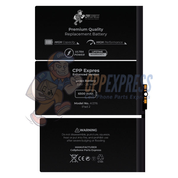 Premium Quality High Capacity Internal Battery Replacement - Compatible With iPad Model 2 (CPPE PRO)