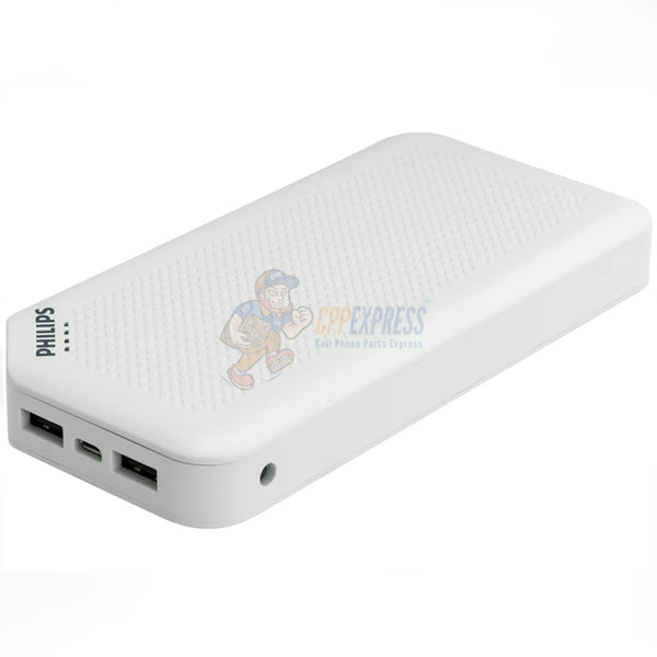 Philips DLP2720NW Power Bank 20,000 mAh 2.1A 5V High Speed Portable Power Bank Charger - White