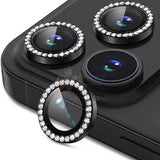 Phone 18 Pro / 18 Pro Max Diamond Tempered Glass Back Camera Lens Protector - Black