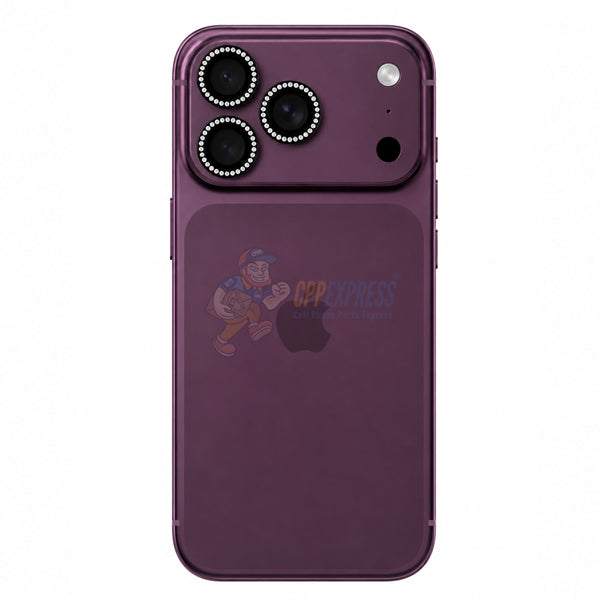 Phone 18 Pro / 18 Pro Max Diamond Tempered Glass Back Camera Lens Protector - Black
