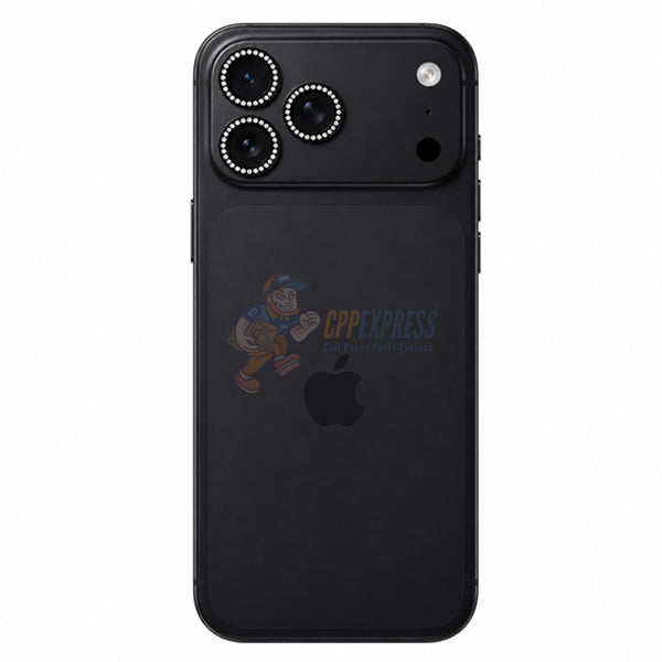 Phone 18 Pro / 18 Pro Max Diamond Tempered Glass Back Camera Lens Protector - Black