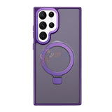 Samsung Galaxy S24 Ultra Shockproof Magnetic Case With Invisible Stand Holder - Purple