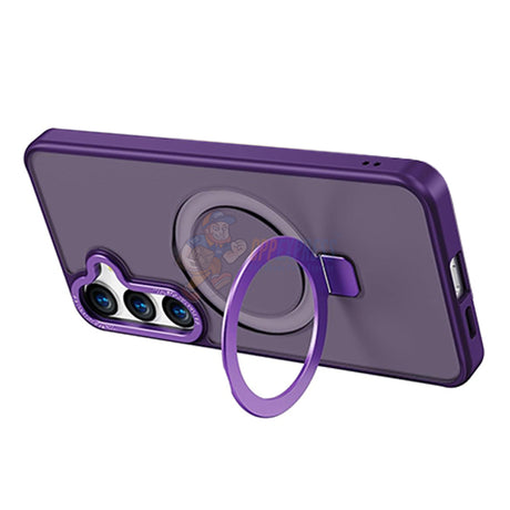 Samsung Galaxy S23 Shockproof Magnetic Case With Invisible Stand Holder - Purple