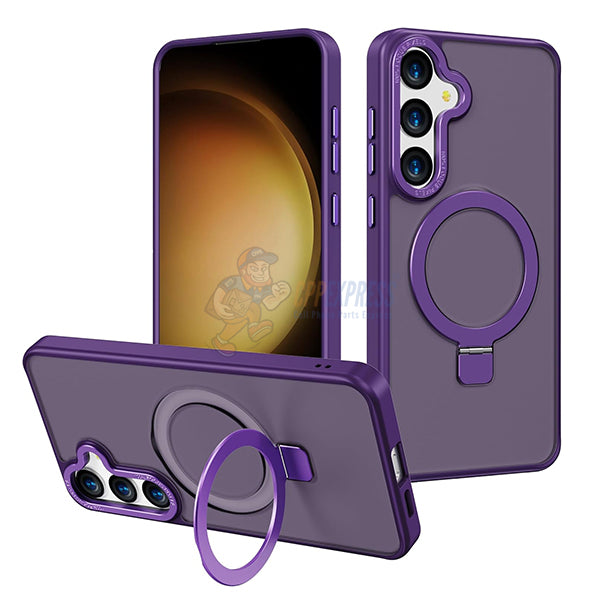 Samsung Galaxy S23 Plus Shockproof Magnetic Case With Invisible Stand Holder - Purple