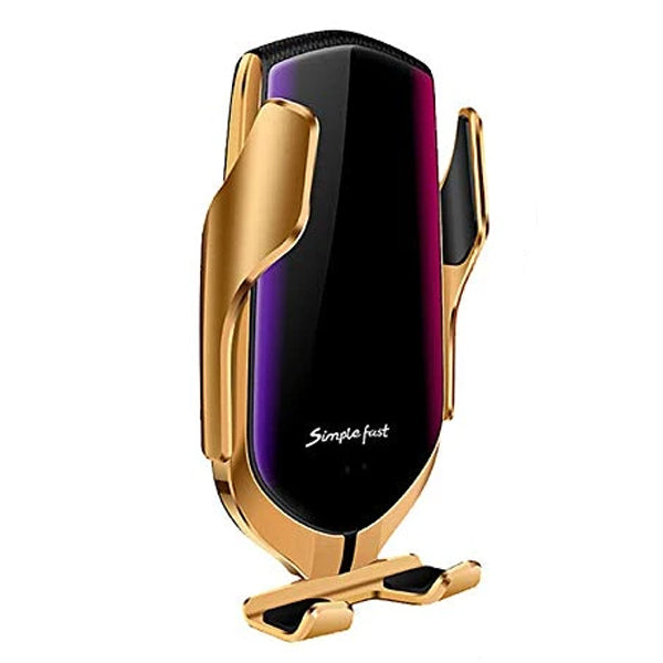 R2 Automatic IR Intelligent Clamping Wireless Fast Car Charger 10W Mount - Gold