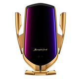 R2 Automatic IR Intelligent Clamping Wireless Fast Car Charger 10W Mount - Gold