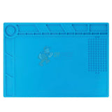 S140 Magnetic Insulation Silicone Soldering Repair Mat Heat Resistant for iPhone Android - Blue