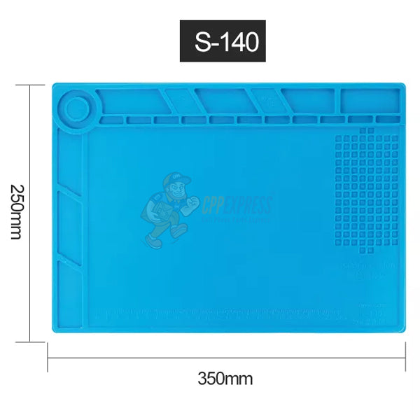 S140 Magnetic Insulation Silicone Soldering Repair Mat Heat Resistant for iPhone Android - Blue