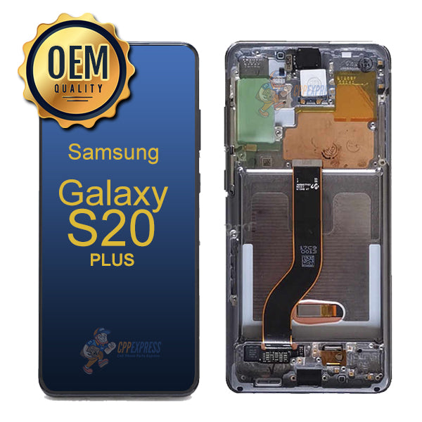 Samsung Galaxy S20 Plus - LCD Touch Screen Digitizer Assembly with Frame Replacement - Black